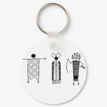 Anthropomorphs rock art keychains