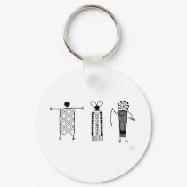 Anthropomorphs rock art keychains