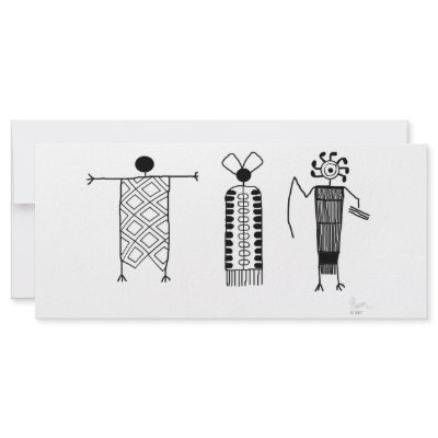 Anthropomorphs rock art rack card design by Paintedlynx