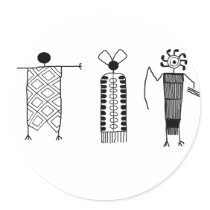 Anthropomorphs rock art stickers