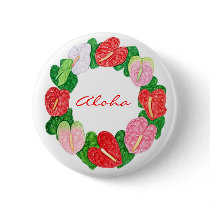 Anthurium Wreath Aloha buttons by joeyartist Anthurium Wreath Aloha buttons