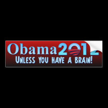 Anti Barack Obama - Brain bumper stickers
