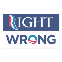 Funny Sticker  Barak on Anti Barack Obama Right Wrong Bumper Sticker Blue