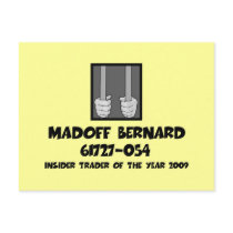 Anti Bernard Madoff jail postcards by BIGNUMPT Anti Bernard Madoff jail postcards