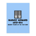 Anti Bernard Madoff jail Postcard