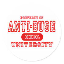 Anti-Bush University Round Sticker