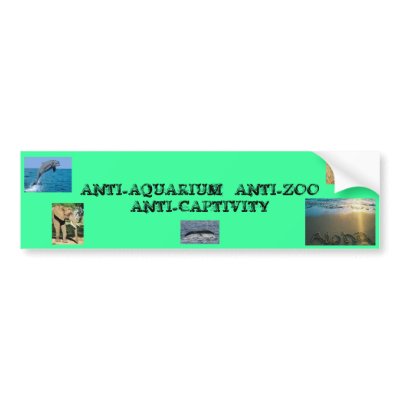 ANTI-CAPTIVITY FOR WILDLIFE BUMPER STICKERS by DOLPHIN33