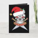 Anti-Christmas Santa Pirate  Skull card