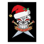 Anti-Christmas Santa Pirate  Skull Greeting Cards