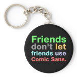 Anti-Comic Sans Font Keychains