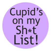 Anti Cupid Gifts Round Stickers