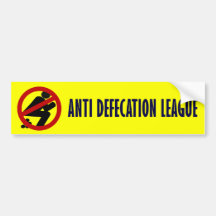 Anti Defecation League Bumper Stickers