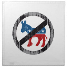 ANTI-DEMOCRAT black Faded.png Cloth Napkins