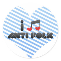 Anti Folk fan Round Stickers