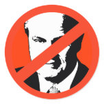 ANTI-FRED THOMPSON ROUND STICKER