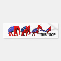 Anti-GOP Anti-Republican Evolution Satire Bumper Stickers