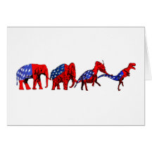 Anti-GOP Anti-Republican Evolution Satire Greeting Card