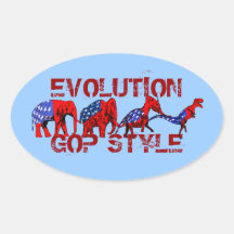 Anti-GOP Anti-Republican Evolution Satire Stickers