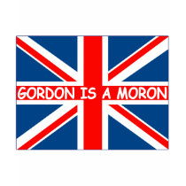 Anti Gordon Brown-moron Gordon British flag t-shirts