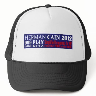 Anti Herman Cain 2012 President 999 PLAN Design Mesh Hat by TriCycleDesigns