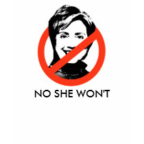 Anti-Hillary Clinton T-shirt, NO SHE WON'T