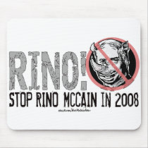 Anti-McCain Circle Rino mousepads by AntiMcCainGear Anti-McCain Circle Rino mousepads