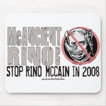 Anti-McCain Circle Rino mousepads by AntiMcCainGear Anti-McCain Circle Rino mousepads