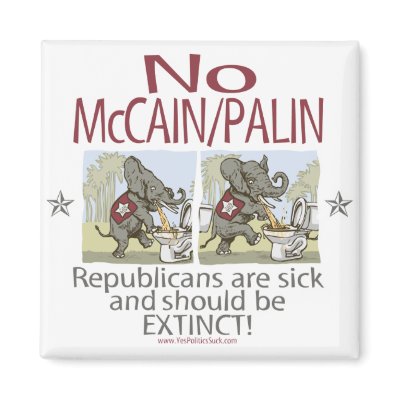 Anti McCain Palin Sick Elephants Fridge Magnet by YesPoliticsSuck