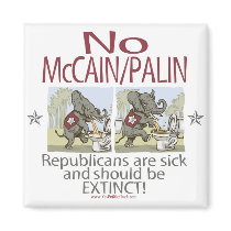 Anti McCain Palin Sick Elephants magnets by YesPoliticsSuck Anti McCain Palin Sick Elephants magnets
