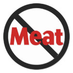 Anti Meat Round Sticker