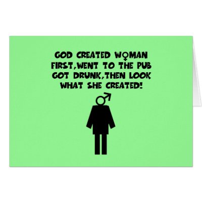 Anti men funny women's card by Femfatal