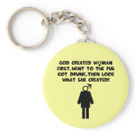 Anti men humorous slogan keychain