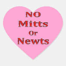 Anti Newt Gingrich Mitt Romney red Heart Sticker