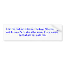Anti No Fat Chicks Bumper Sticker