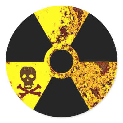 ANTI-NUCLEAR ENERGY PROTEST ROUND STICKER by cranberrysky