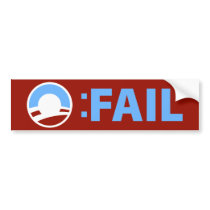 Anti-Obama: Barack Obama Fail bumper stickers by AmericanElephant Anti-Obama: Barack Obama Fail bumper stickers