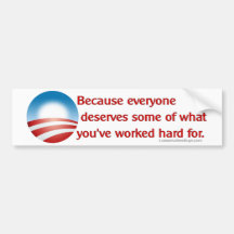 Anti-Obama Because (Red) Bumper Stickers