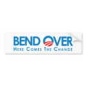Anti-Obama - Bend Over for change bumper stickers
