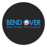 Anti-Obama - Bend Over for change Round Stickers