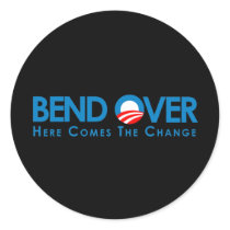 Anti-Obama - Bend Over for change Round Stickers