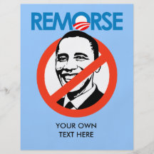 Anti-Obama Bumpersticker - Remorse Full Color Flyer