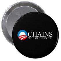 Anti-Obama - Chains we can believe in white buttons