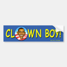 anti Obama "Clown Boy" bumper sticker
