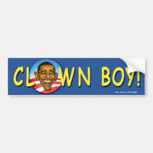 anti Obama "Clown Boy" bumper sticker