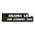 Anti Obama economy bumper stickers bumper stickers