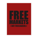 Anti-Obama - Free Markets not Freeloaders Postcard