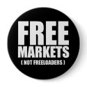 Anti-Obama - Free Markets not Freeloaders white buttons