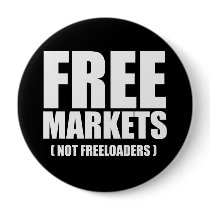 Anti-Obama - Free Markets not Freeloaders white buttons by obamanation Anti-Obama - Free Markets not Freeloaders white buttons