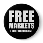 Anti-Obama - Free Markets not Freeloaders white Buttons