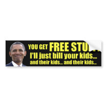 Anti Obama - Free Stuff - Debt Bumper Stickers